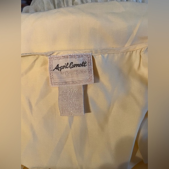 Vintage April Cornell Butter Yellow Maxi dress with tule summer dress wedding - Picture 7 of 9